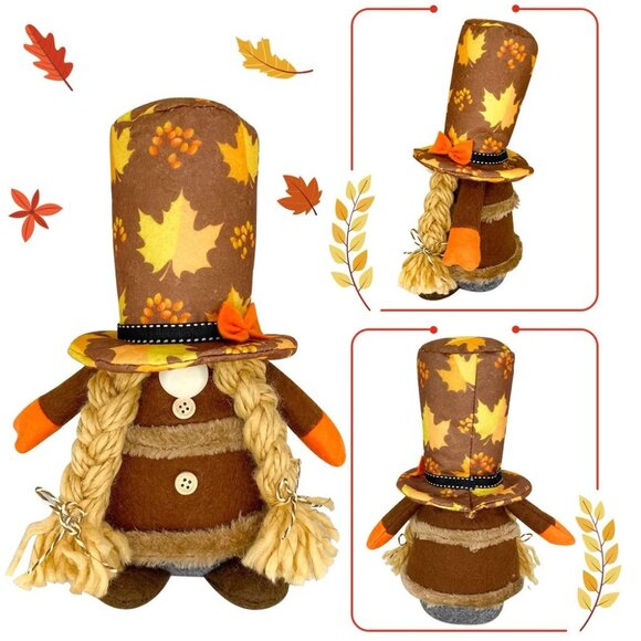 2 Pieces Fall Gnomes Plush Fall Thanksgiving Decorations for Home Table Décor - Picture 2 of 8